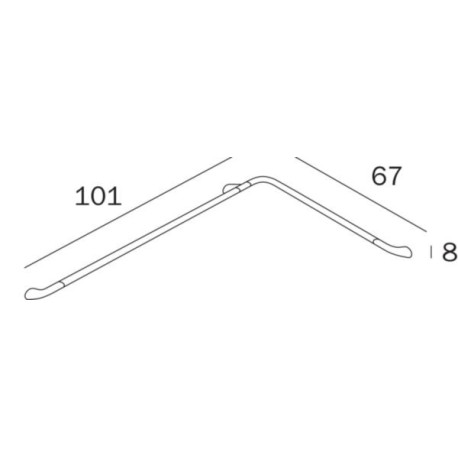 Barre d'appui CONFORT H 900 gauche en angle 67 x 101 cm, chromé Réf. AH994DCR