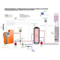 Module 004 TOUCH GM EASY 36 avec chaudière à granulés GM EASY 36p.u. 36 kW+ BTM 800 Réf. 522963