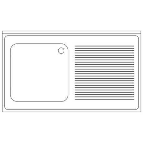 Plonge SGP égouttoir à droite 1 cuve 140 x 70 inox 18/10