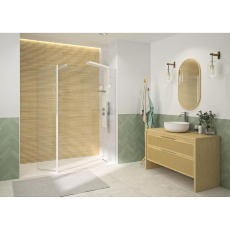 Volet pivotant avec montage rapide type joint clou pour paroi walk-in Solo Design 6 blanc mat Réf : PA2490BTN