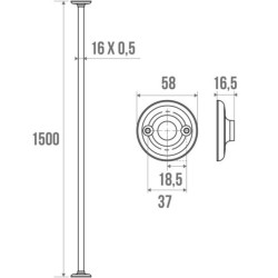 Tube droit porte-rideau 150 cm réf. 004015