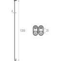 Tendeur plafond 130 cm, avec double fil laiton, pour porte-rideau D 20 mm, nickelé chromé réf. 004803