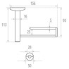 Dérouleur de papier WC LOFT pour papier rouleaux, tube en laiton D 16 mm, nickelé chromé réf. 010160