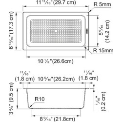 Support téléscopique, planche à découper BAMBOO, 320X200x18mm,panier égouttoir PVC noir sanitized 297X173x95mm  Réf.084603