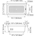 Support téléscopique, planche à découper BAMBOO, 320X200x18mm,panier égouttoir PVC noir sanitized 297X173x95mm  Réf.084603