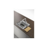 Support téléscopique, planche à découper BAMBOO, 320X200x18mm,panier égouttoir PVC noir sanitized 297X173x95mm  Réf.084603