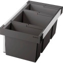 Poubelle tri sélectif en plastique noir BLANCO FLEXON II 80/3 manuel 1 seau de 19L 1 seau de 30L et 1 seaux de 16L garantie 2 ans Réf. 525221
