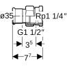 Raccord union taraudé femelle D35-33x42 Réf 25307