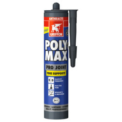 Mastic d'étanchéité premium multifonctionnel POLYMAX PRO JOINT anthracite pour applications intérieures, extérieures et sanitaires, cartouche de 280 ml Réf.7004984
