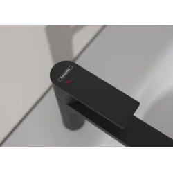 Mitigeur de lavabo 80 Rebris S CoolStart EcoSmart+ avec tirette et vidage Noir mat Réf. 72586670