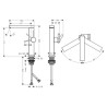 Mitigeur lavabo 210 Tecturis E Fine CoolStart avec bec pivotant et bonde Push-Open Chromé Réf. 73060000