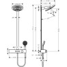 Colonne de douche thermostatique 260 Pulsify E 2jets EcoSmart 9l/min avec mitigeur thermostatique ShowerTablet Select 400 Bronze brossé Réf. 24241140
