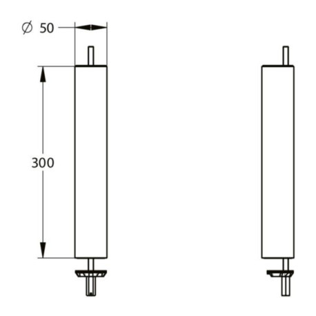 Réhausse seule pour robinetterie grande cuisine PRESTO CHEF. Compatible avec les modèles monotrou. Hauteur 300 mm, diamètre 50 mm. réf.70836