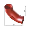 Coude SMU S 88° en fonte diamètre nominal 75mm Réf. 171621 PAM