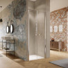 Porte saloon en niche Solva avec cadre partiel Carré, argent brillant, verre clair 6 mm, L88 - 90.5 H200 cm réf : S20802092322