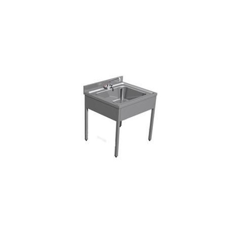 Plonge standard GAMME 600 avec pietement carré L50 x l60 x H85 cm, 1 cuve L40 x l40 x P30 cm réf. 11133