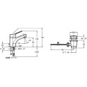 Mitigeur lavabo BRIVE avec système d'installation breveté 5 35'' chromé Réf. E75760-4-CP