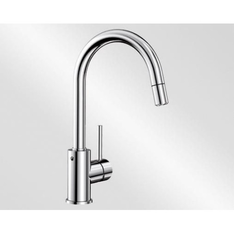 Mitigeur avec bec orientable BLANCO MIDA-S avec douchette couleur SILGRANIT Look chrome garantie 2 ans Réf. 521454
