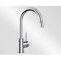 Mitigeur avec bec orientable BLANCO MIDA-S avec douchette couleur SILGRANIT Look chrome garantie 2 ans Réf. 521454