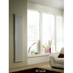 Radiateur eau chaude Acova Vuelta vertical, puissance 1996W (dT50), hauteur 2215 mm, largeur 498 mm, 10 éléments, raccordement par le bas, entraxe 50 mm centré, appareil réversible gauche/droite, Blanc RAL 9016 Réf. M2C3-10-220