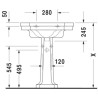 Lavabo SERIE 1930, 70 x 50, avec trop-plein et plage de robinetterie, Blanc Réf. 0438700000