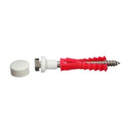 Fixation WC bidet Novipro vis tête hexagonale laiton 6x80 cheville rc cabochons blancs