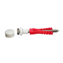 Fixation WC bidet Novipro vis tête hexagonale laiton 6x80 cheville rc cabochons blancs