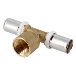 Té à sertir, femelle à visser Fluxo laiton diamètre 16x1/2mm réf. FLT1615F