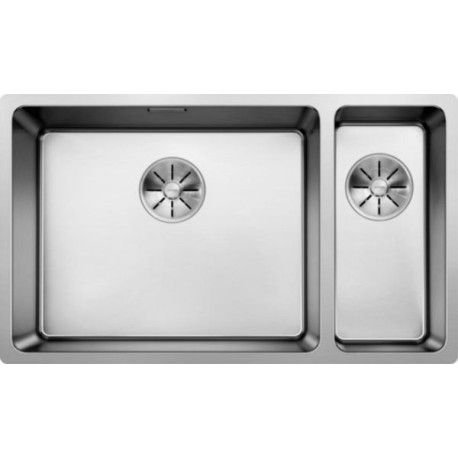 Cuve à encastrer à fleur en acier inox lisse BLANCO ANDANO 500 IF 1 Cuve sans égouttoir vidage 90mm InFino manuel et siphon couleur satiné garantie à vie Réf. 522965