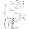 Mitigeur OKYRIS PRO lavabo manette allongée sans tirette ni vidage réf. D2466AA