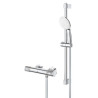 Combi-douche Mitigeur Grohtherm 1000 Performance et ensemble douchette Tempesta 110 2 jets 8l barre 600 Chromé Réf. 34838001