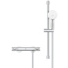 Combi-douche Mitigeur Grohtherm 1000 Performance et ensemble douchette Tempesta 110 2 jets 8l barre 600 Chromé Réf. 34838001
