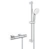 Combi-douche Mitigeur Grohtherm 1000 Performance et ensemble douchette Tempesta 110 2 jets 8l barre 600 Chromé Réf. 34838001