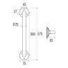 Barre de relèvement longueur de 50 cm D 25 mm laiton chromé réf. 002905