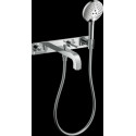Set de finition Axor CITTERIO pour mélangeur de bain-douche 3 trous encastré avec plaque et poignées manettes, chromé réf. 39442000