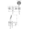 Set de finition Axor CITTERIO pour mélangeur de bain-douche 3 trous encastré avec plaque et poignées manettes, chromé réf. 39442000