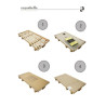 RECEVEUR BASE SLATE 90 CEMENTO (100x90). Bonde standard. Grille inox. Possible rebord. Découpe sur-mesure. Réf: 53000726