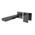 Mitigeur lavabo mural TABULA 2 trous saillie 18 Cm Chromé Noir Réf. TA25772