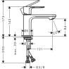 Mitigeur de lavabo 80  Rebris S Coolstart sans tirette ni vidage Chromé Réf. 72514000