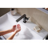 Mitigeur lavabo 110 Tecturis E  Fine CoolStart, bonde Push-Open Noir mat Réf. 73020670