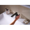 Mitigeur lavabo 110 Tecturis E  Fine CoolStart, bonde Push-Open Noir mat Réf. 73020670