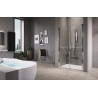 Porte de douche FREE 2B, 2 panneaux battants intérieurs et extérieurs, réversible, 120 cm, extensible de 116 à 122 cm, profilé silver, verre transparent Réf. FREE2B120-1B