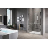 Porte de douche FREE 2B, 2 panneaux battants intérieurs et extérieurs, réversible, 120 cm, extensible de 116 à 122 cm, profilé silver, verre transparent Réf. FREE2B120-1B