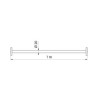 Porte-rideau droit tube Inox D 20 poli brillant, longueur 1 m réf. 2359