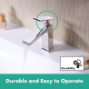 Mitigeur lavabo 110 Tecturis E  CoolStart avec tirette et vidage Chromé Réf. 73014000