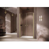 Porte saloon en niche SolvaPro avec cadre partiel Carré, argent brillant, verre clair 8 mm, L88 - 90.5 H200 cm réf : 7T0802092322