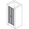 Porte saloon en niche SolvaPro avec cadre partiel Carré, argent brillant, verre clair 8 mm, L88 - 90.5 H200 cm réf : 7T0802092322