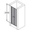 Porte saloon en niche SolvaPro avec cadre partiel Carré, argent brillant, verre clair 8 mm, L88 - 90.5 H200 cm réf : 7T0802092322
