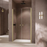Porte saloon en niche SolvaPro avec cadre partiel Carré, argent brillant, verre clair 8 mm, L88 - 90.5 H200 cm réf : 7T0802092322