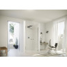 Porte saloon en niche SolvaPro avec cadre partiel Carré, argent brillant, verre clair 8 mm, L88 - 90.5 H200 cm réf : 7T0802092322